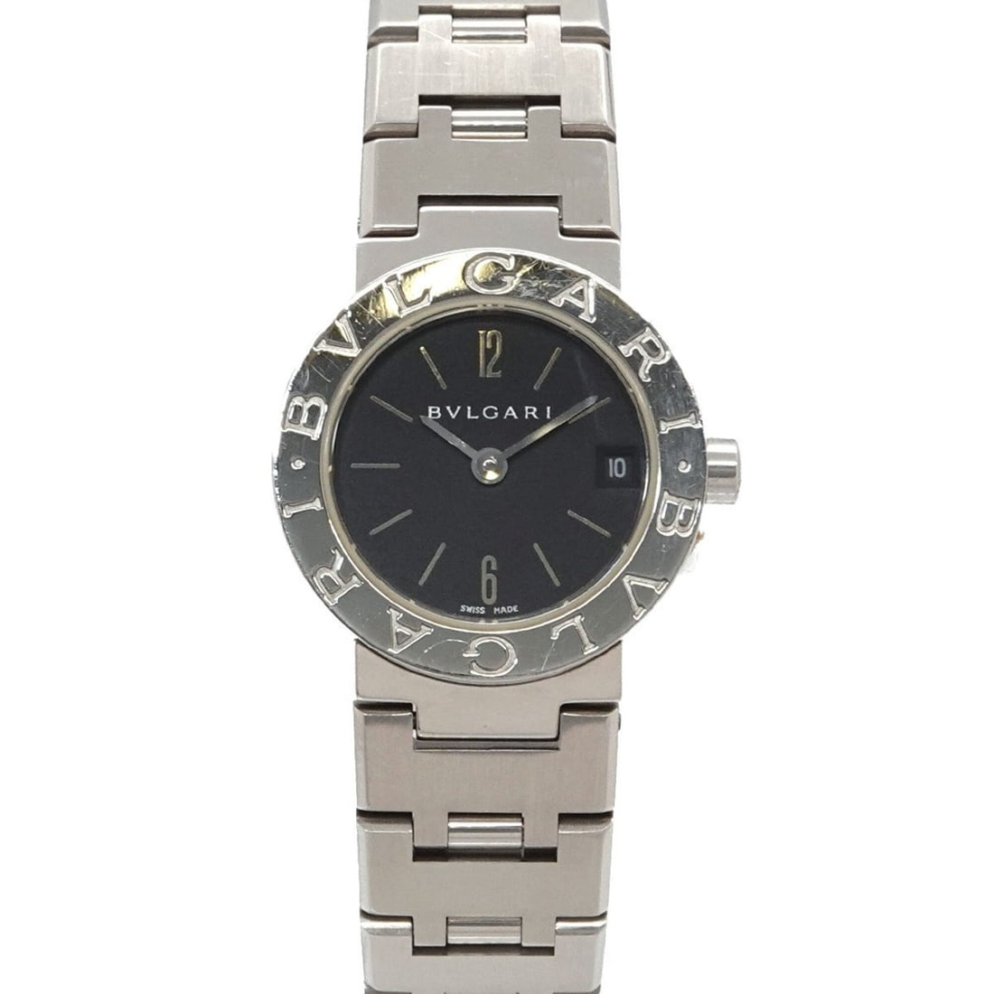 BVLGARI BB23SS Women's Watch Date Black Quartz: --- Catalog ---Category: SizeWrist Size: 15cm / 5.9''Case Diameter: 23mm / 0.91''Category: DesignType: WristwatchGender: WomenColor (Dial): BlackMaterial (Band): Stainless steelMaterial (Case): Stainl