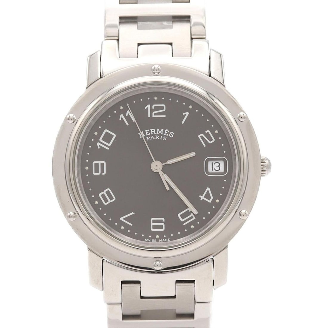 Hermes Clipper CL6.710 SS Quartz Watch: --- Catalog ---Category: SizeWrist Size: 18cm / 7.08''Case Diameter: 36mm / 1.42''Category: DesignType: WristwatchGender: MenColor (Dial): GrayMaterial (Band): Stainless steelMaterial (Case): Stainles