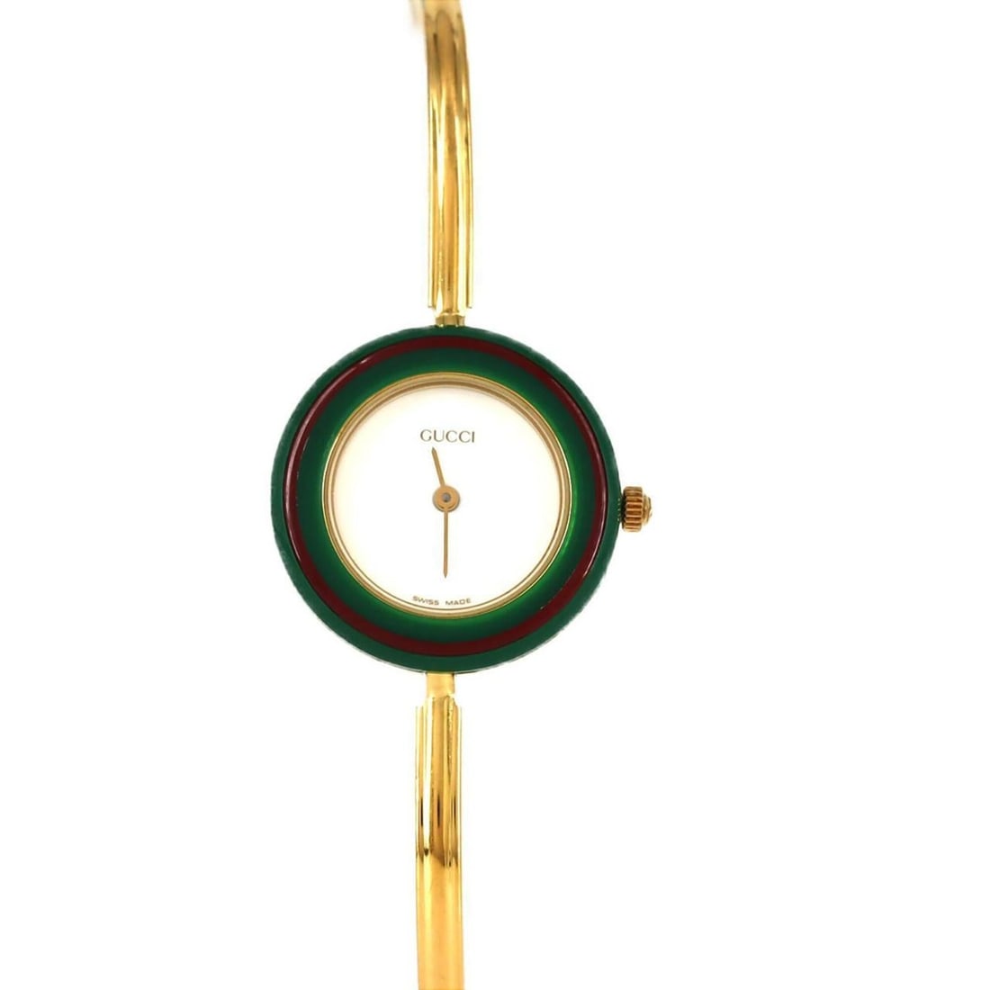 Gucci Change Ring GP Medium Size 11 12.2 Quartz Watch: --- Catalog ---Category: SizeWrist Size: 15.5cm / 6.1''Case Diameter: 26mm / 1.02''Category: DesignType: WristwatchGender: WomenColor (Dial): WhiteMaterial (Band): Gold platedMaterial (Case): Gold pla