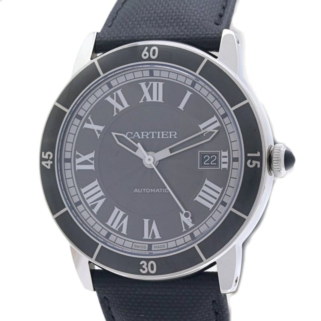 CARTIER Cartier Ronde Croisière de Date WSRN0003 Men's Watch Stainless Steel x Cowhide Leather: --- Catalog ---Category: SizeWrist Size: 21cm / 8.26''Case Diameter: 42mm / 1.65''Category: DesignType: WristwatchGender: MenColor (Dial): GrayMaterial (Band): Leather, Stainless steelMaterial (Case):