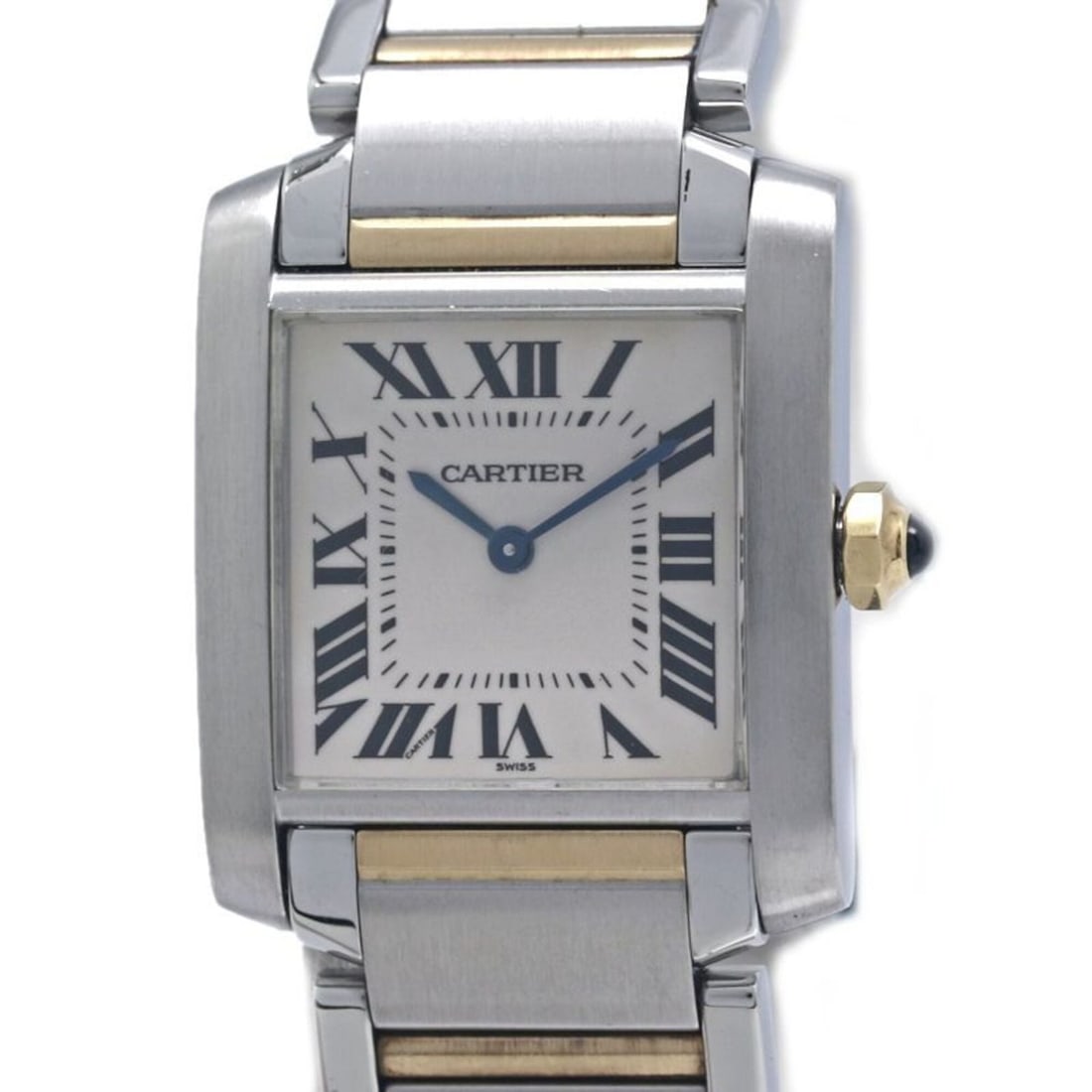 CARTIER Tank Française MM W51006Q4 Watch, Boys' Size, 18K Yellow Gold x Stainless Steel, 40390: --- Catalog ---Category: SizeWrist Size: 19cm / 7.48''Case Diameter: 25mm / 0.98''Category: DesignType: WristwatchGender: MenColor (Dial): IvoryMaterial (Band): Stainless steel, Yellow gold (18K)Mater
