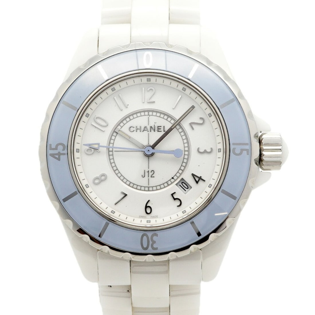 Chanel J12 Soft Blue Limited Edition (1200 pieces worldwide) H4340 White Dial Watch for Men and: --- Catalog ---Category: SizeWrist Size: 15cm / 5.9''Case Diameter: 33.8mm / 1.33''Category: DesignType: WristwatchGender: Men,WomenColor (Dial): WhiteMaterial (Band): CeramicCategory: GeneralMPN: H43