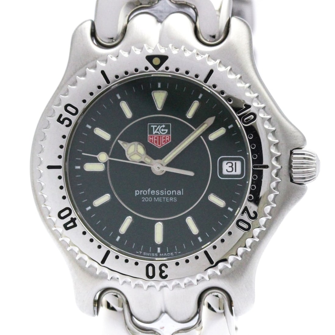TAG HEUER Sel Professional 200M Quartz Mens Watch WG1119 Polished: --- Catalog ---Category: SizeCase Diameter: 38mm / 1.5''Category: DesignType: WristwatchStyle: Dress/FormalGender: MenColor (Dial): GreenMaterial (Band): Stainless steelMaterial (Case): Stainless stee