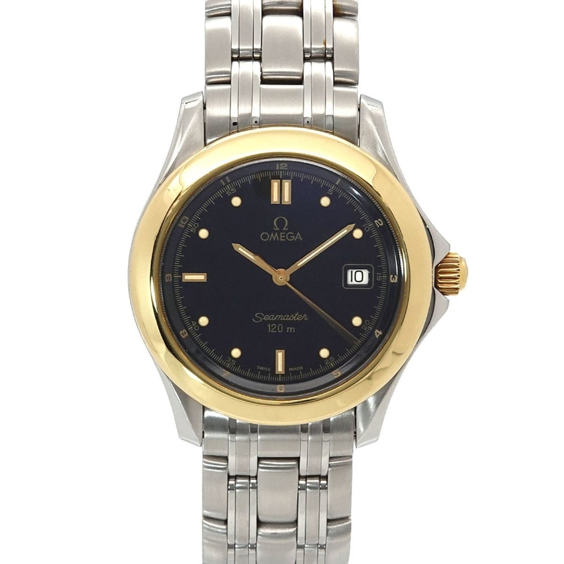 Omega Seamaster 120 Two-Tone 2411 50 Men's Watch Date Black YG Yellow Gold Quartz: --- Catalog ---Category: SizeWrist Size: 18.5cm / 7.28''Case Diameter: 36mm / 1.42''Category: DesignType: WristwatchGender: MenColor (Dial): BlackMaterial (Band): Stainless steelMaterial (Case): Stain