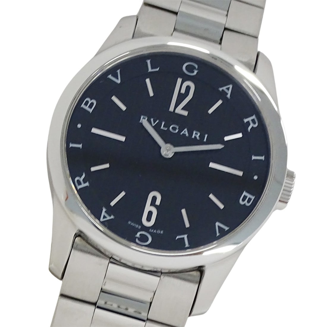 Bulgari BVLGARI Men's Watch, Solo Tempo Quartz, Stainless Steel (SS) ST37S, Silver & Black: --- Catalog ---Category: SizeWrist Size: 18.5cm / 7.28''Case Diameter: 37mm / 1.46''Category: DesignType: WristwatchGender: MenColor (Dial): BlackMaterial (Band): Stainless steelMaterial (Case):