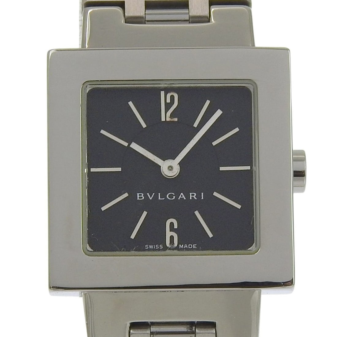 Bulgari BVLGARI Quadlard Watch SQ22SS Stainless Steel Black Quartz Analog Dial Women's: --- Catalog ---Category: SizeWrist Size: 14cm / 5.51''Case Diameter: 22mm / 0.87''Category: DesignType: WristwatchGender: WomenColor (Dial): BlackMaterial (Band): Stainless steelMaterial (Case): Stain