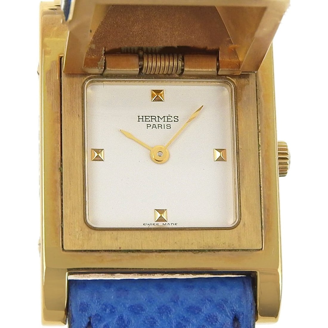 Hermes Medor watch, gold plated x leather, 1994 model, quartz, analog, white dial, women's.: --- Catalog ---Category: SizeWrist Size: 14cm - 16.5cm / 5.51'' - 6.49''Case Diameter: 23mm / 0.91''Category: DesignType: WristwatchGender: WomenColor (Dial): WhiteMaterial (Band): LeatherMaterial (Ca