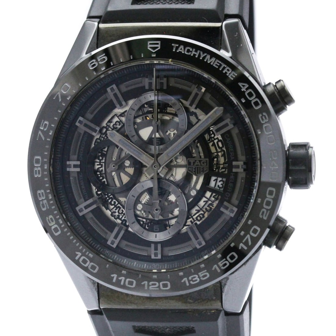 TAG HEUER Carrera Calibre Heuer 01 Steel Mens Watch CAR2A90: --- Catalog ---Category: SizeCase Diameter: 45mm / 1.77''Category: DesignType: WristwatchStyle: SportGender: MenColor (Dial): BlackMaterial (Band): RubberMaterial (Case): Stainless steelCategory: Gene