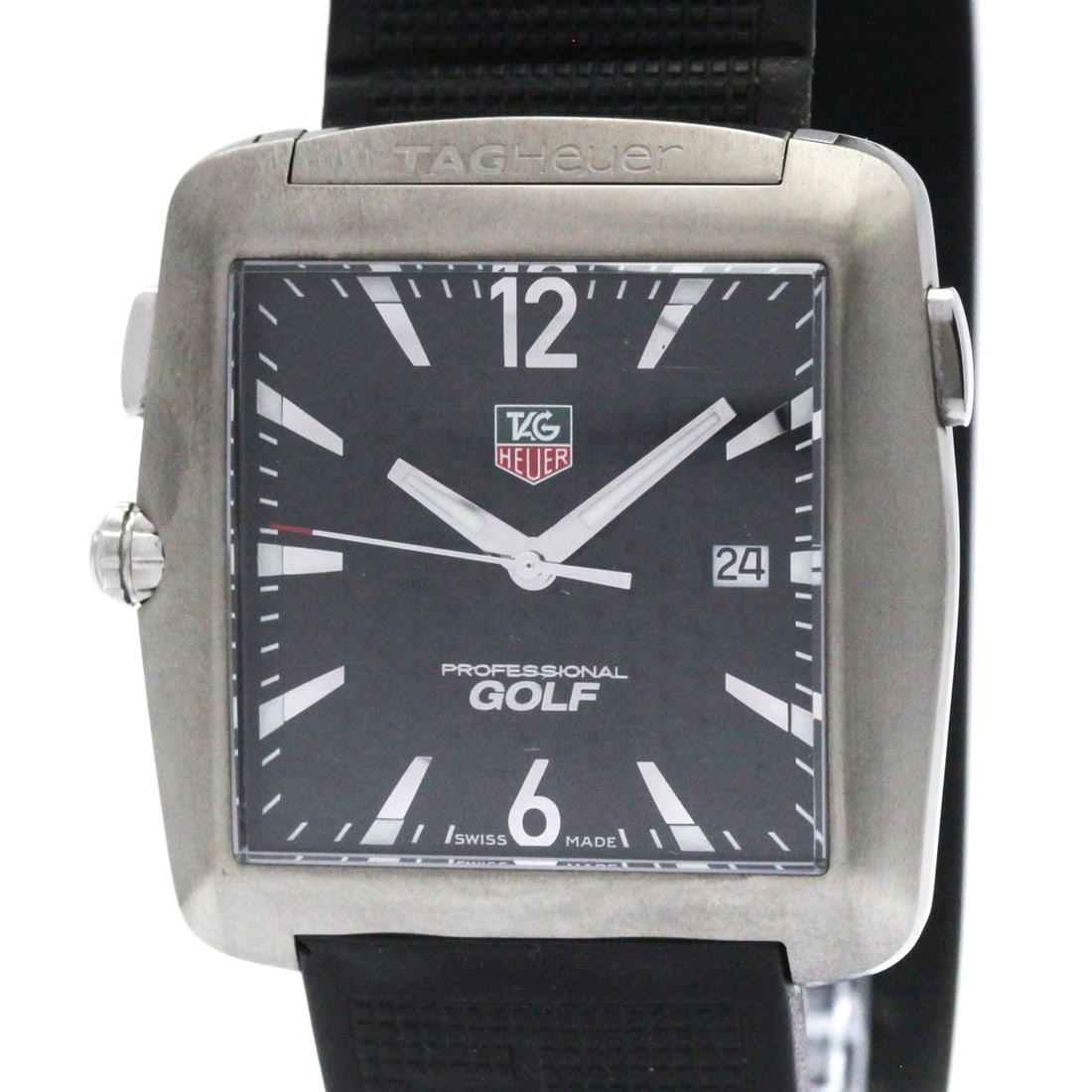 TAG HEUER Professional Sports GOLF Steel Quartz Mens Watch Polished: --- Catalog ---Category: SizeCase Diameter: 36mm / 1.42''Category: DesignType: WristwatchStyle: SportGender: MenColor (Dial): BlackMaterial (Band): RubberMaterial (Case): Stainless steelCategory: Gene
