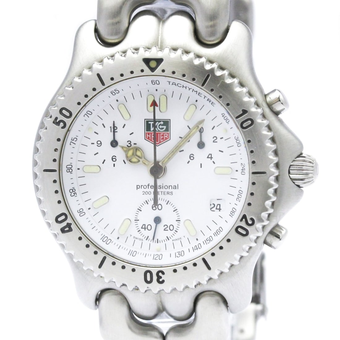 TAG HEUER Sel Chronograph Steel Quartz Mens Watch CG1112 Polished: --- Catalog ---Category: SizeCase Diameter: 38mm / 1.5''Category: DesignType: WristwatchStyle: SportGender: MenColor (Dial): WhiteMaterial (Band): Stainless steelMaterial (Case): Stainless steelCatego