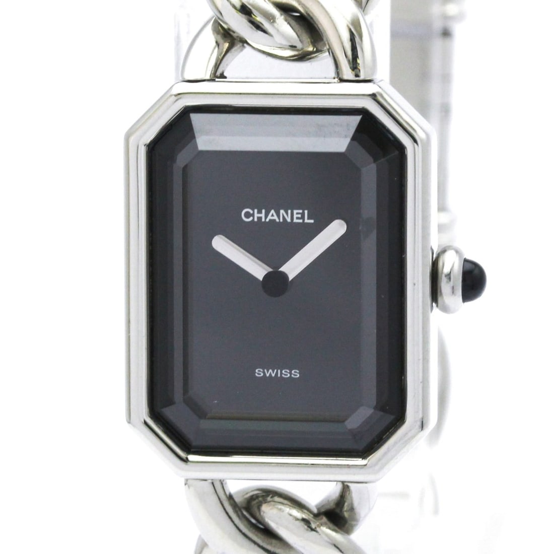 CHANEL Premiere Size L Steel Quartz Ladies Watch H0452 Polished: --- Catalog ---Category: SizeCase Diameter: 20mm / 0.79''Category: DesignType: WristwatchStyle: Dress/FormalGender: WomenColor (Dial): BlackMaterial (Band): Stainless steelMaterial (Case): Stainless s