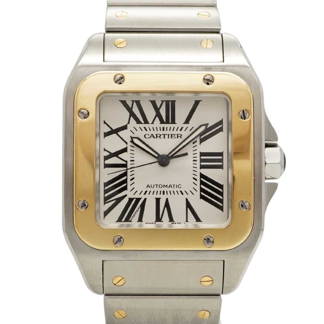Cartier Santos 100 LM W200728G Silver Dial Men's Watch (1 of 10)
