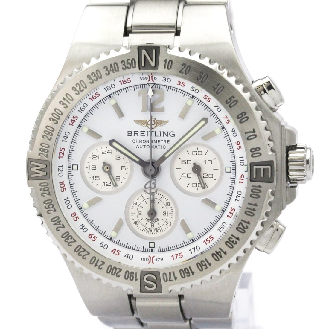 BREITLING Hercules Stainless Steel Automatic Mens Watch A39363 Polished: --- Catalog ---Category: SizeCase Diameter: 46mm / 1.81''Category: DesignType: WristwatchStyle: SportGender: MenColor (Dial): WhiteMaterial (Band): Stainless steelMaterial (Case): Stainless steelCateg