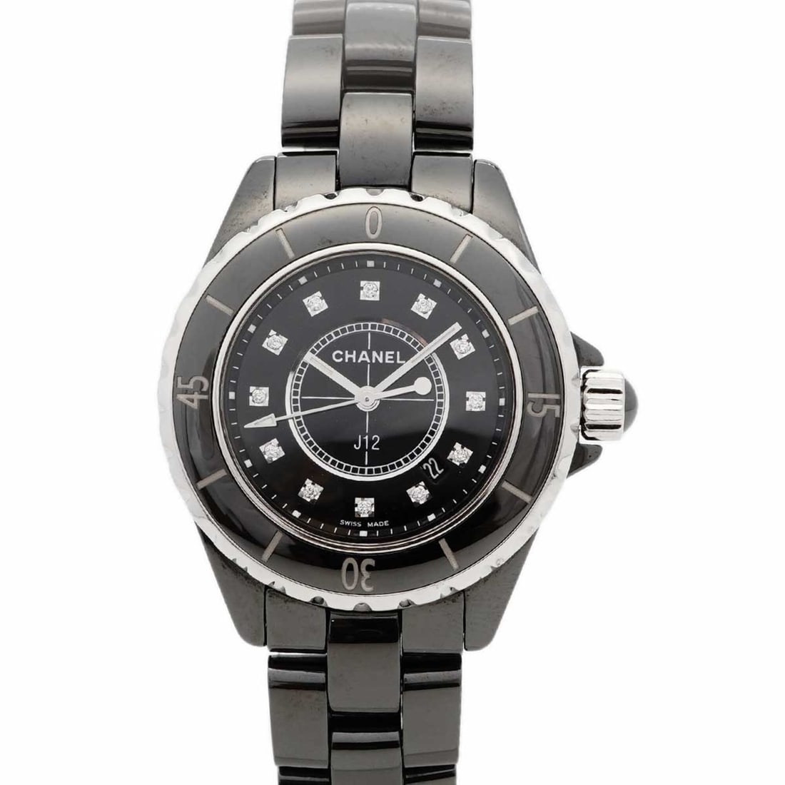 Chanel J12 H1625 Black Dial Women's Watch: --- Catalog ---Category: SizeWrist Size: 14.5cm / 5.7''Case Diameter: 33.9mm / 1.33''Category: DesignType: WristwatchGender: WomenColor (Dial): BlackMaterial (Band): CeramicCategory: GeneralMPN: H1625