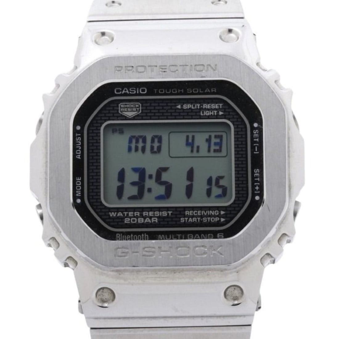 CASIO G-SHOCK FULL METAL 5000 SERIES GMW-B5000D-1JF Black Silver Stainless Steel Men's Digital Watch: --- Catalog ---Category: SizeWrist Size: 17.5cm / 6.88''Case Diameter: 43.2mm / 1.7''Category: DesignType: WristwatchGender: MenColor (Dial): BlackMaterial (Band): Stainless steelMaterial (Case): Stai