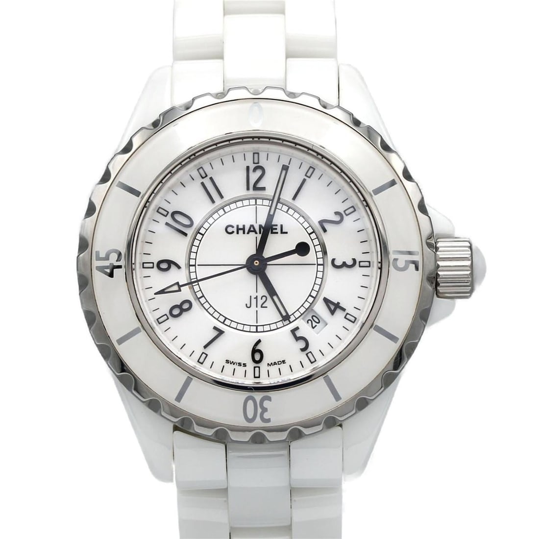 Chanel J12 33mm Ceramic H0968 Quartz Watch: --- Catalog ---Category: SizeWrist Size: 15cm / 5.9''Case Diameter: 33mm / 1.3''Category: DesignType: WristwatchGender: WomenColor (Dial): WhiteMaterial (Band): CeramicMaterial (Case): CeramicCategory