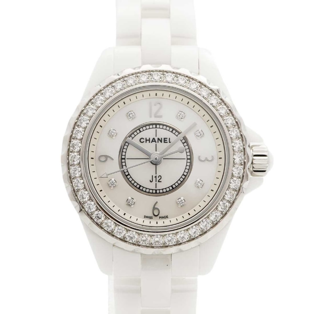 Chanel J12 H2572 White Dial Women's Watch: --- Catalog ---Category: SizeWrist Size: 14cm / 5.51''Case Diameter: 28.7mm / 1.13''Category: DesignType: WristwatchGender: WomenColor (Dial): WhiteMaterial (Band): CeramicCategory: GeneralMPN: H2572B