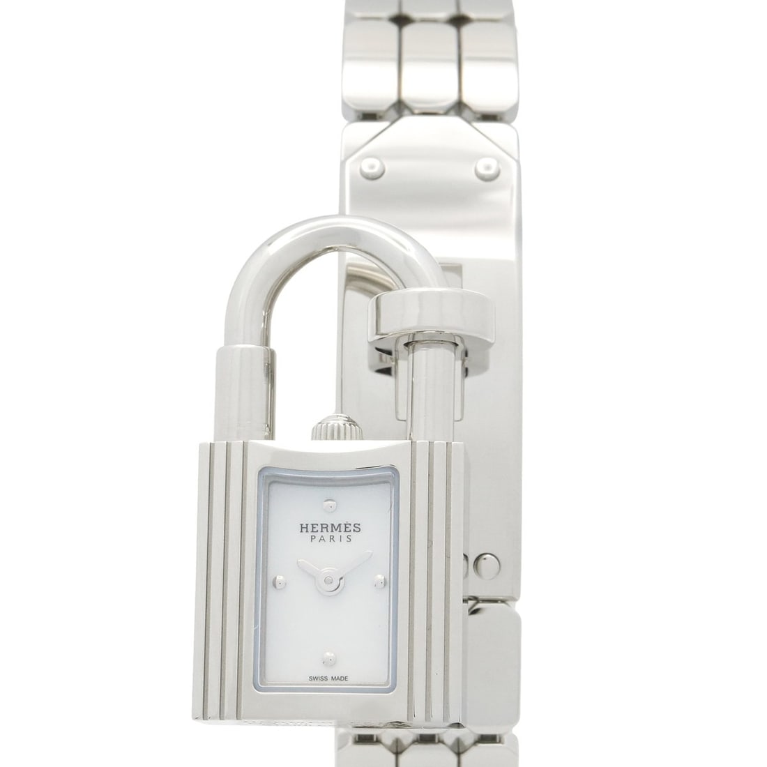 Hermes Kelly Watch, Stainless Steel, Women's, White, KE4.110: --- Catalog ---Category: SizeWrist Size: 15cm / 5.9''Case Diameter: 17mm / 0.67''Category: DesignType: WristwatchGender: WomenColor (Dial): WhiteMaterial (Band): Stainless steelMaterial (Case): Stainl