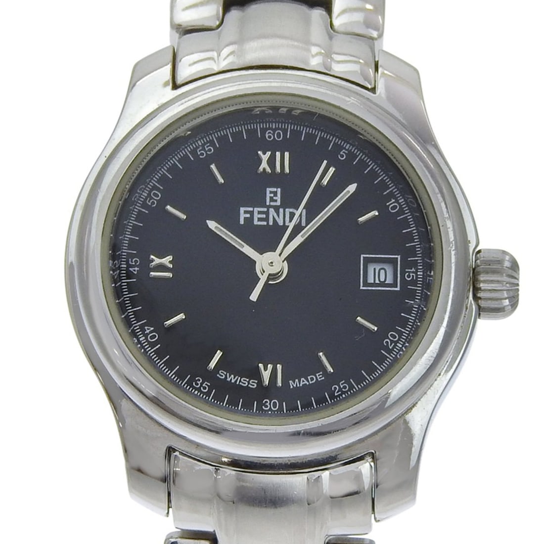 Fendi Olologi Women's Watch, 210L Stainless Steel, Quartz, Analog, Black Dial: --- Catalog ---Category: SizeWrist Size: 14cm / 5.51''Case Diameter: 26mm / 1.02''Category: DesignType: WristwatchGender: WomenColor (Dial): BlackMaterial (Band): Stainless steelMaterial (Case): Stain