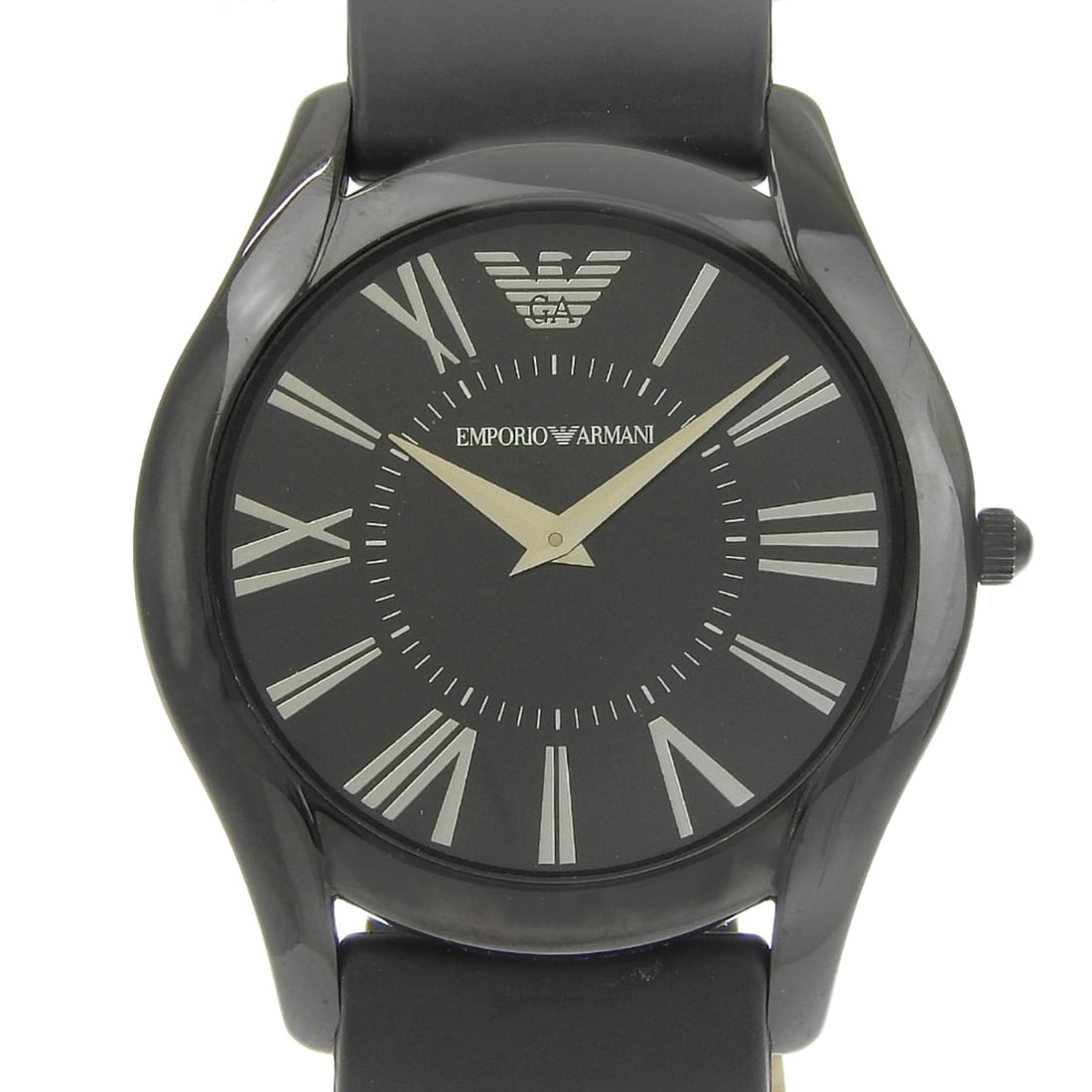 Emporio Armani AR-2059 Men's Watch, Stainless Steel x Rubber, Quartz, Analog, Black Dial: --- Catalog ---Category: SizeWrist Size: 22.5cm / 8.85''Case Diameter: 43mm / 1.69''Category: DesignType: WristwatchGender: MenColor (Dial): BlackMaterial (Band): RubberMaterial (Case): Stainless stee