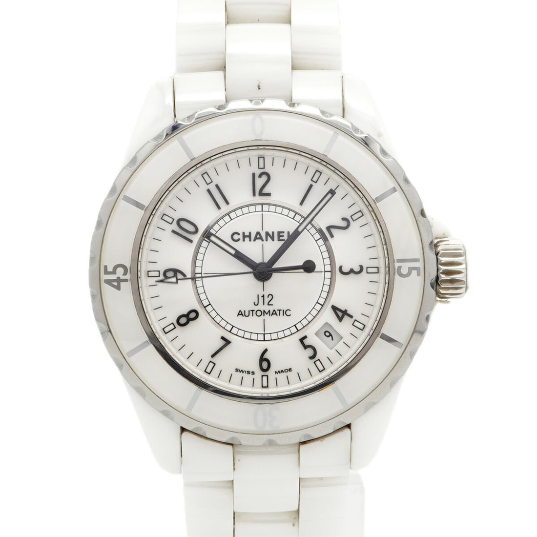 Chanel J12 H0970 White Dial Men's Watch: --- Catalog ---Category: SizeWrist Size: 18cm / 7.08''Case Diameter: 39mm / 1.54''Category: DesignType: WristwatchGender: MenColor (Dial): WhiteMaterial (Band): CeramicCategory: GeneralMPN: H0970Brand