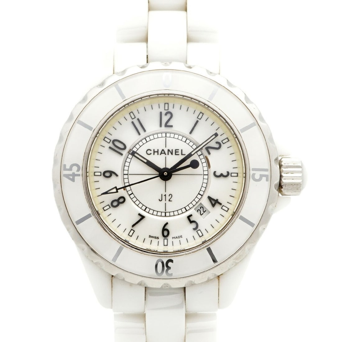 Chanel J12 H0968 White Dial Women's Watch: --- Catalog ---Category: SizeWrist Size: 14.5cm / 5.7''Case Diameter: 34mm / 1.34''Category: DesignType: WristwatchGender: WomenColor (Dial): WhiteMaterial (Band): CeramicCategory: GeneralMPN: H0968Br