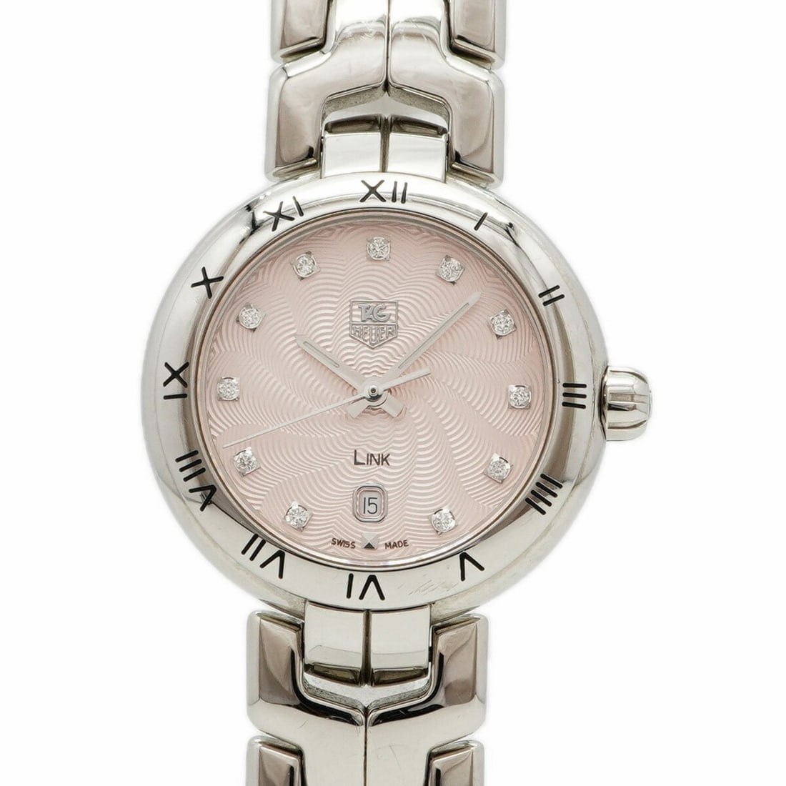 TAG Heuer Link WAT1415 Pink Dial Women's Watch: --- Catalog ---Category: SizeWrist Size: 14.5cm / 5.7''Case Diameter: 29mm / 1.14''Category: DesignType: WristwatchGender: WomenColor (Dial): PinkMaterial (Band): Stainless steelCategory: GeneralMPN: 