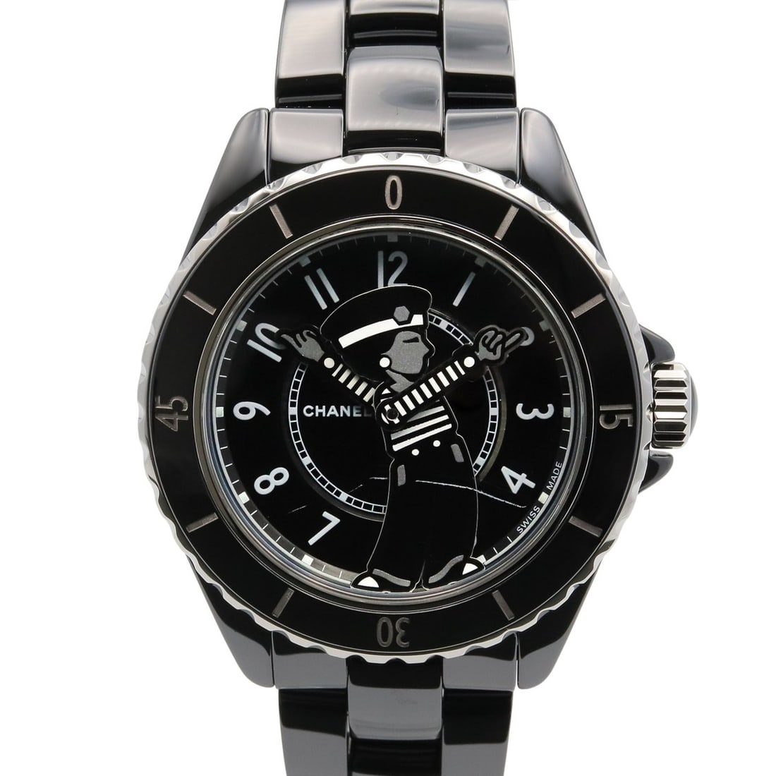 Chanel Mademoiselle J12 La Pausa Ceramic Men's Watch, Black, Model H7609 (1 of 16)