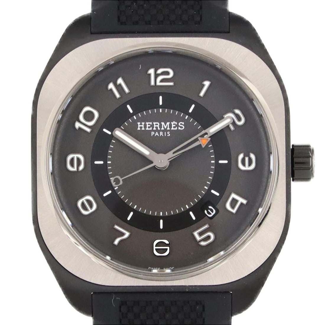 Hermes H08 DLC SP1.741 TI Automatic Watch: --- Catalog ---Category: SizeCase Diameter: 39mm / 1.54''Category: DesignType: WristwatchGender: MenColor (Dial): GrayMaterial (Band): RubberMaterial (Case): TitaniumCategory: GeneralMPN: SP1.741Brand