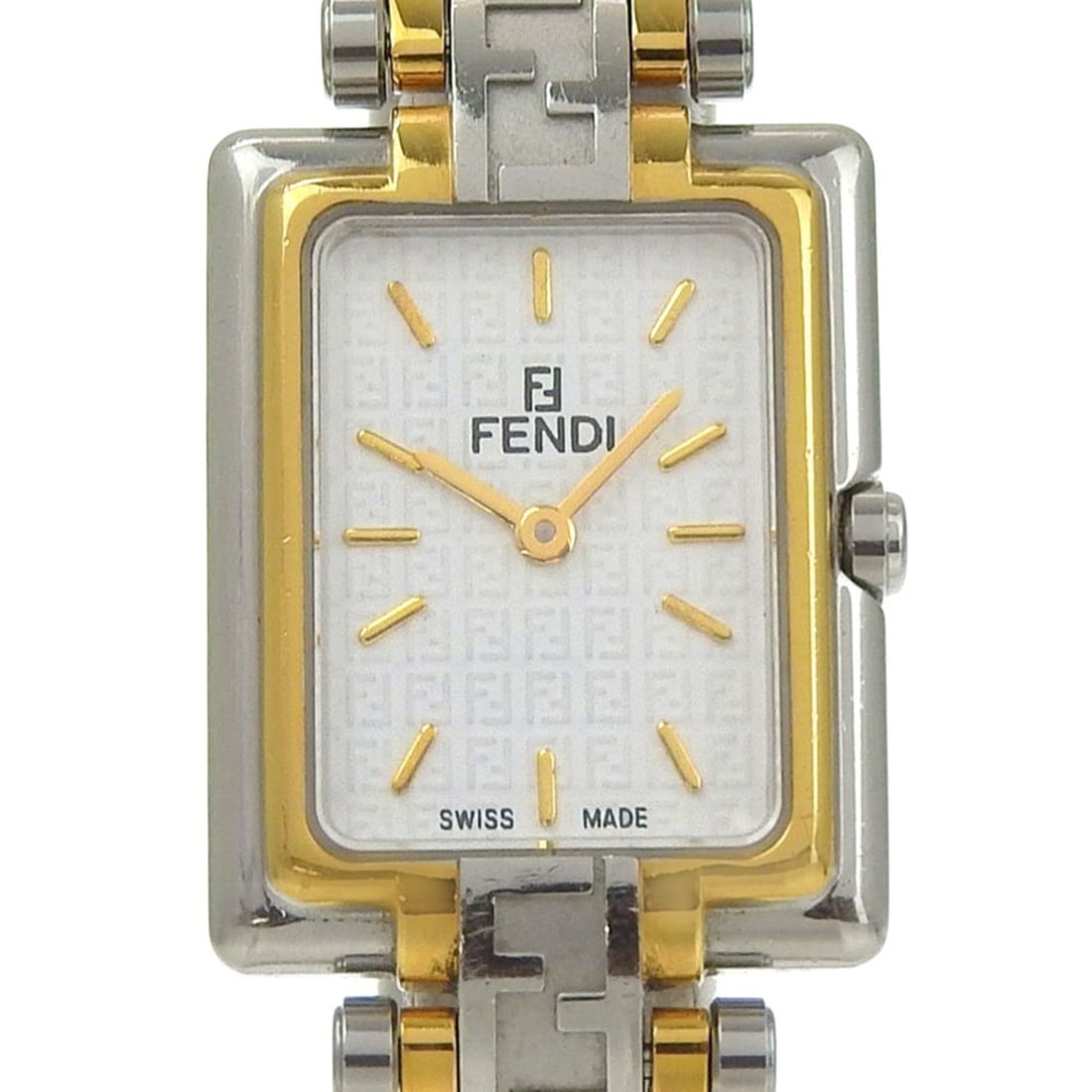 Fendi Zucca Women's Watch, 720L Stainless Steel, Quartz, Analog, White Dial.: --- Catalog ---Category: SizeWrist Size: 17cm / 6.69''Case Diameter: 22mm / 0.87''Category: DesignType: WristwatchGender: WomenColor (Dial): WhiteMaterial (Band): Stainless steelMaterial (Case): Stain