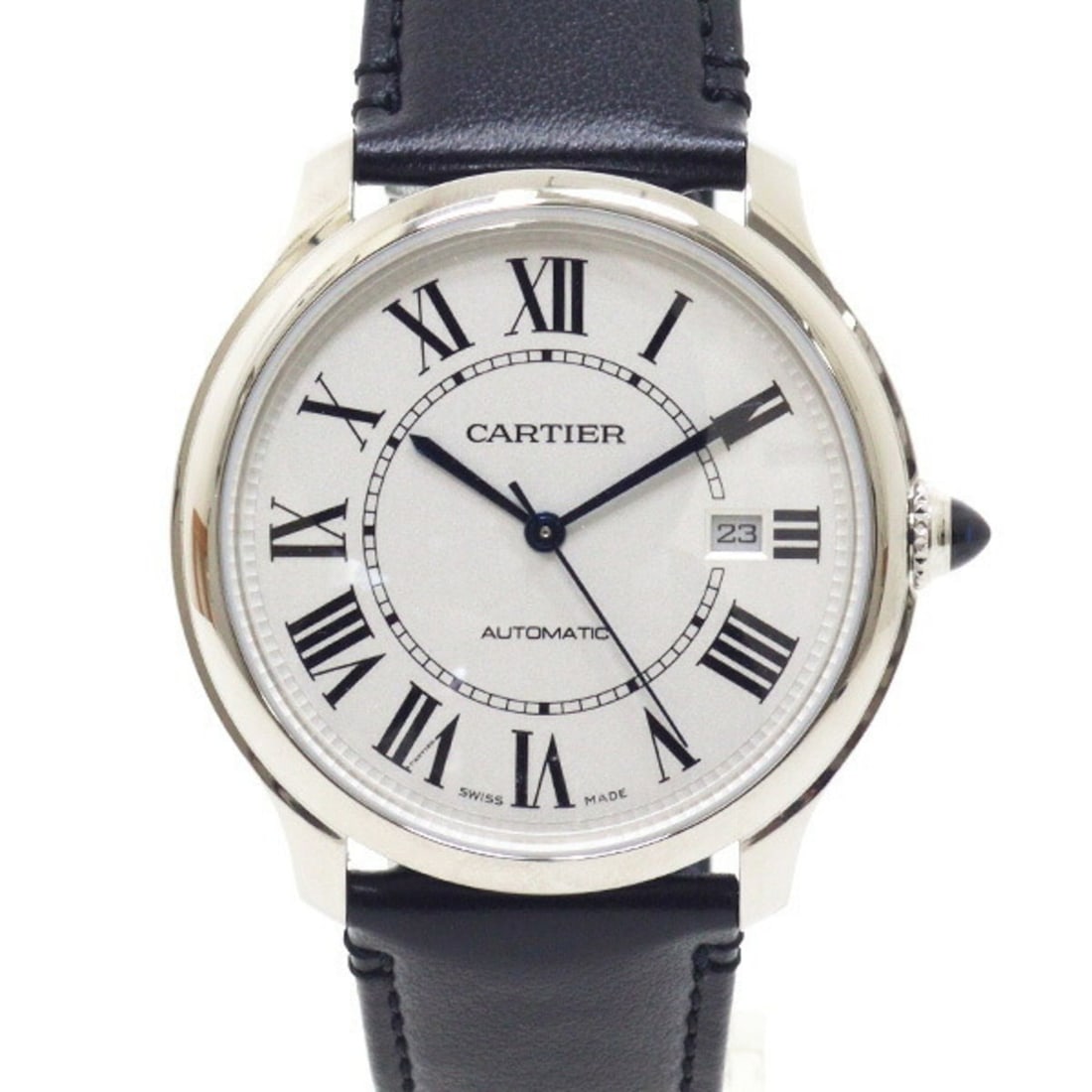 Cartier Men's Watch, Online Exclusive, Ronde Must de WSRN0032, Automatic Winding: --- Catalog ---Category: SizeWrist Size: 20cm / 7.87''Case Diameter: 40mm / 1.57''Category: DesignType: WristwatchGender: MenColor (Dial): SilverMaterial (Band): Leather, Stainless steelMaterial (Case
