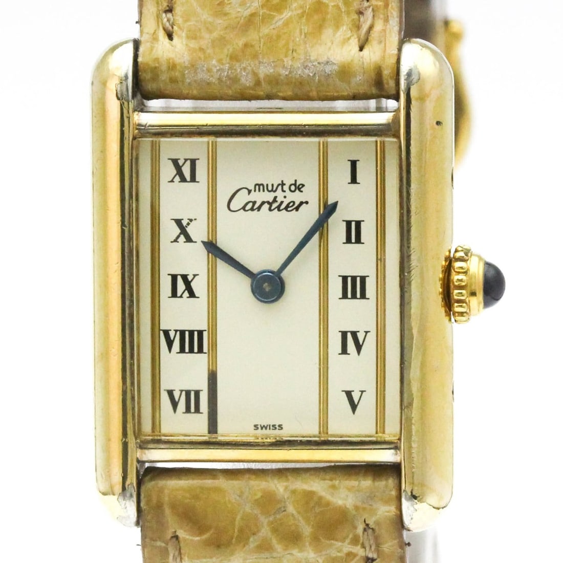 CARTIER Must Tank Vermeil Gold Plated Quartz Ladies Watch 5057001 (1 of 8)