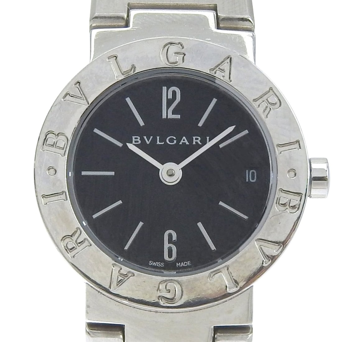 BVLGARI Watch BB23SS Stainless Steel Quartz Analog Display Black Dial Women's: --- Catalog ---Category: SizeWrist Size: 14.5cm / 5.7''Case Diameter: 23mm / 0.91''Category: DesignType: WristwatchGender: WomenColor (Dial): BlackMaterial (Band): Stainless steelMaterial (Case): Stai