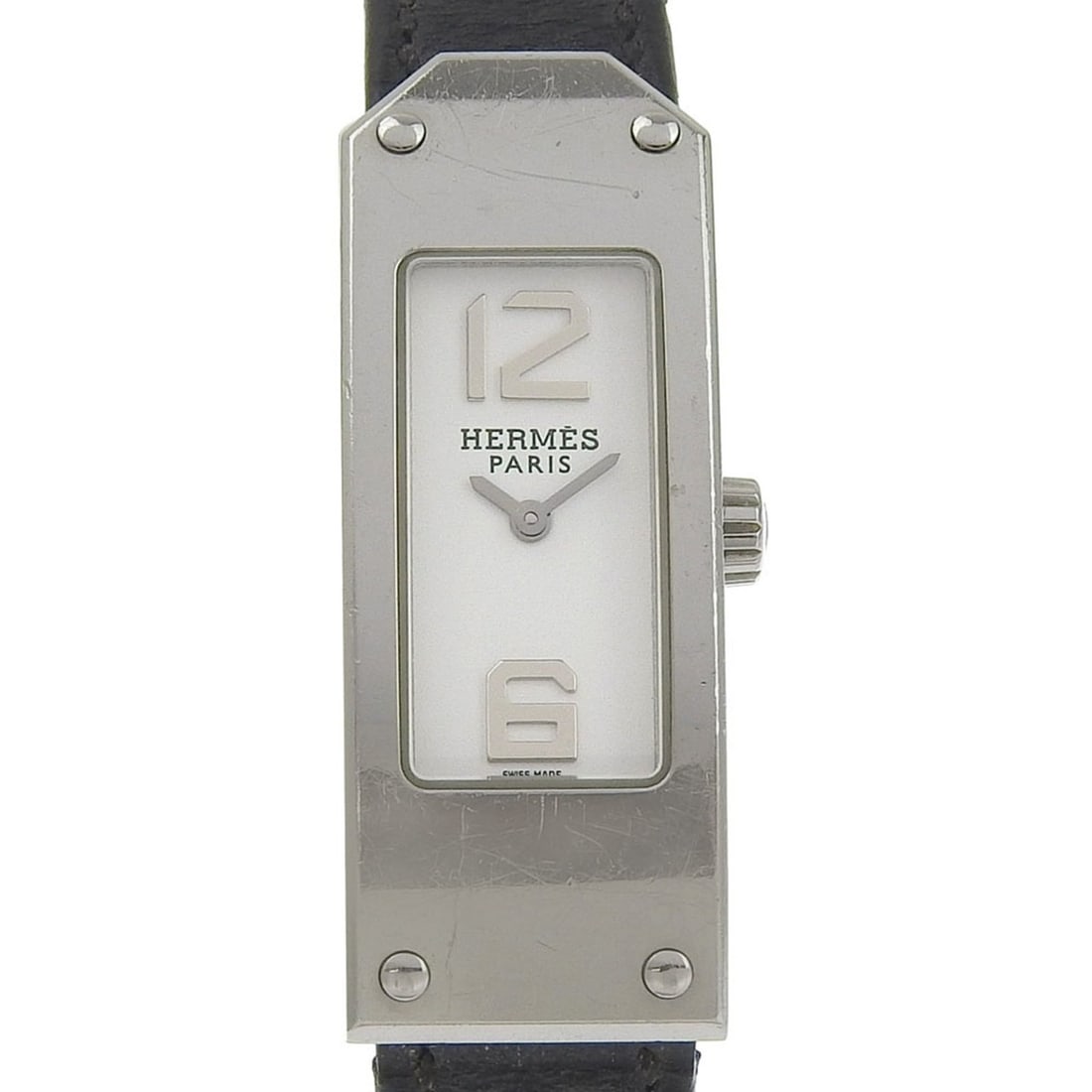Hermes Kelly II watch KT1.210, stainless steel, quartz, analog display, white dial, women's watch.: --- Catalog ---Category: SizeWrist Size: 15.5cm / 6.1''Case Diameter: 15mm / 0.59''Category: DesignType: WristwatchGender: WomenColor (Dial): WhiteMaterial (Case): Stainless steelCategory: GeneralMPN: