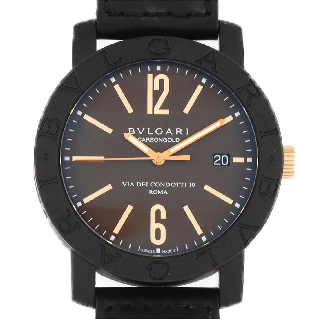Bvlgari Carbon Gold BB40CL BBP40C11CGLD Automatic Watch: --- Catalog ---Category: SizeCase Diameter: 40mm / 1.57''Category: DesignType: WristwatchGender: MenColor (Dial): CarbonMaterial (Case): CarbonCategory: GeneralMPN: BB40CL/BBP40C11CGLDBrand: BvlgariCa