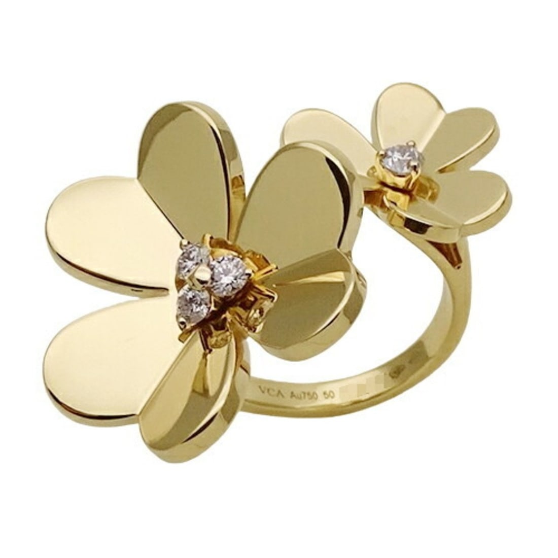 Van Cleef & Arpels Women's Ring, 750YG Diamond Frivole Entre Les Doors, Yellow Gold #50, Approx.: --- Catalog ---Category: SizeWidth: 2.3mm / 0.09''Weight: 12.3g / 0.43oz.Other Size: 50Category: DesignType: Band ringColor: Yellow goldStone: DiamondGender: WomenMaterial: Yellow gold (18K)Category: 