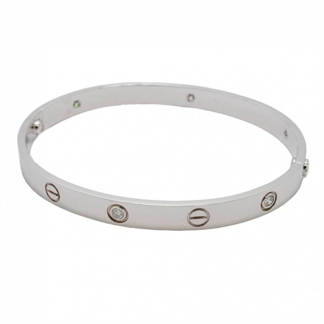 Cartier Bangle Love Bracelet 6PD K18WG White Gold Diamond Men's Women's (1 of 11)