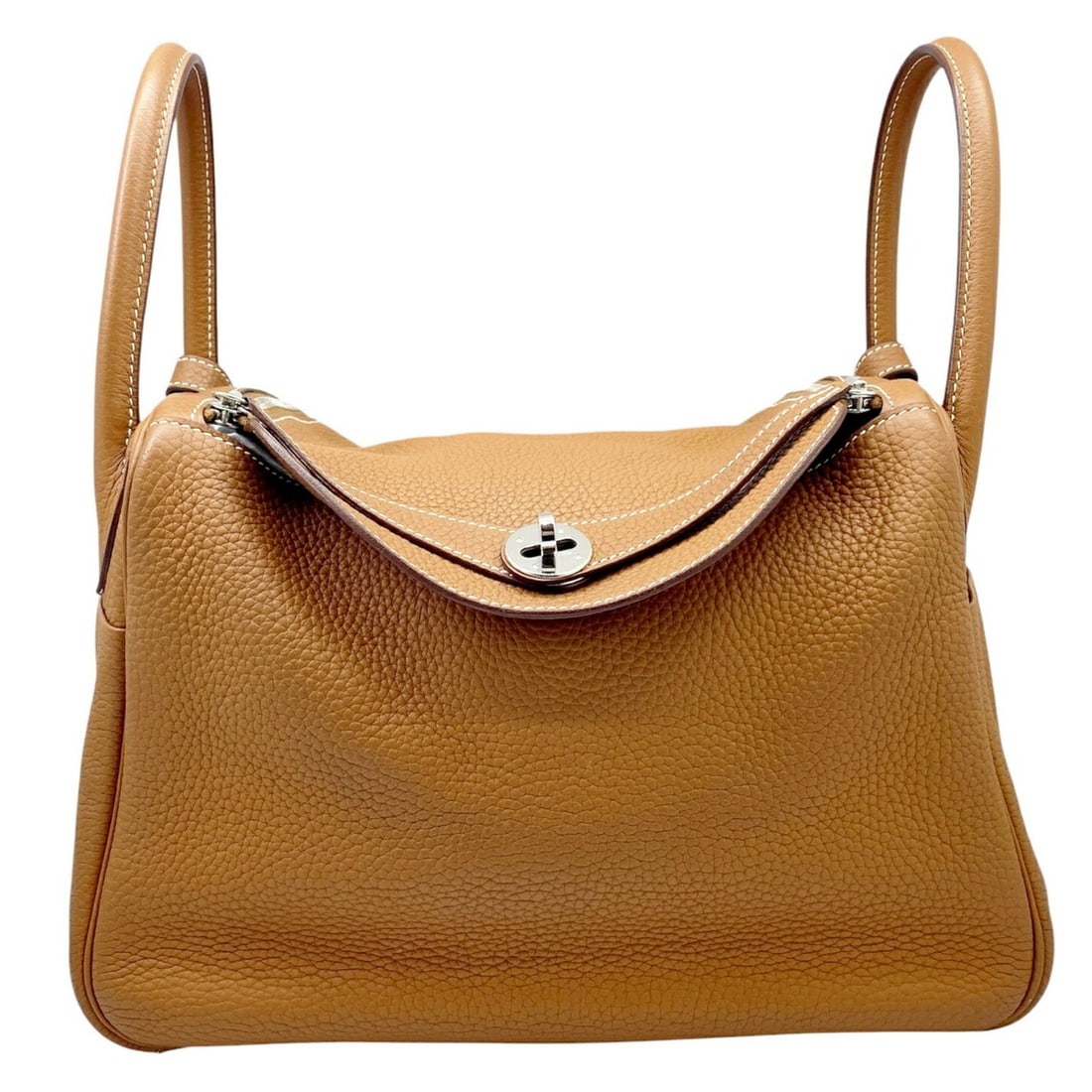 HERMES Lindy 30 Taurillon Clemence Gold X Stamp 2016 Manufactured Shoulder Bag Handbag Leather Brown (1 of 18)