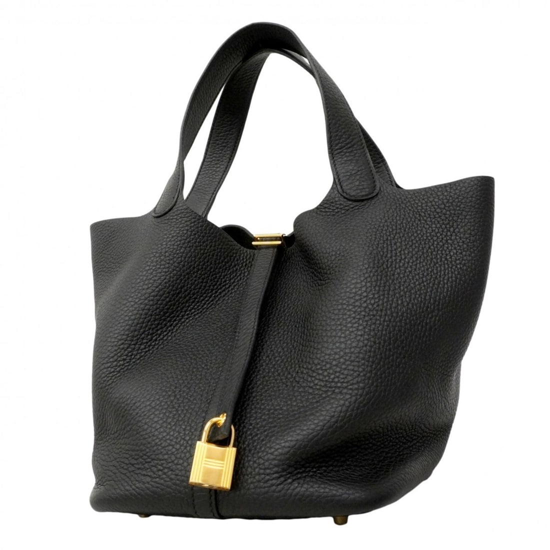Hermes Picotin Lock MM handbag, Taurillon Clemence leather, black, G stamp, women's, OP001062: --- Catalog ---Category: SizeSize (HxWxD): 22cm x 18cm x 22cm / 8.66'' x 7.08'' x 8.66''Category: DesignType: HandbagColor: BlackGender: WomenMaterial: Taurillon clemence leather Hardware Color: GoldC