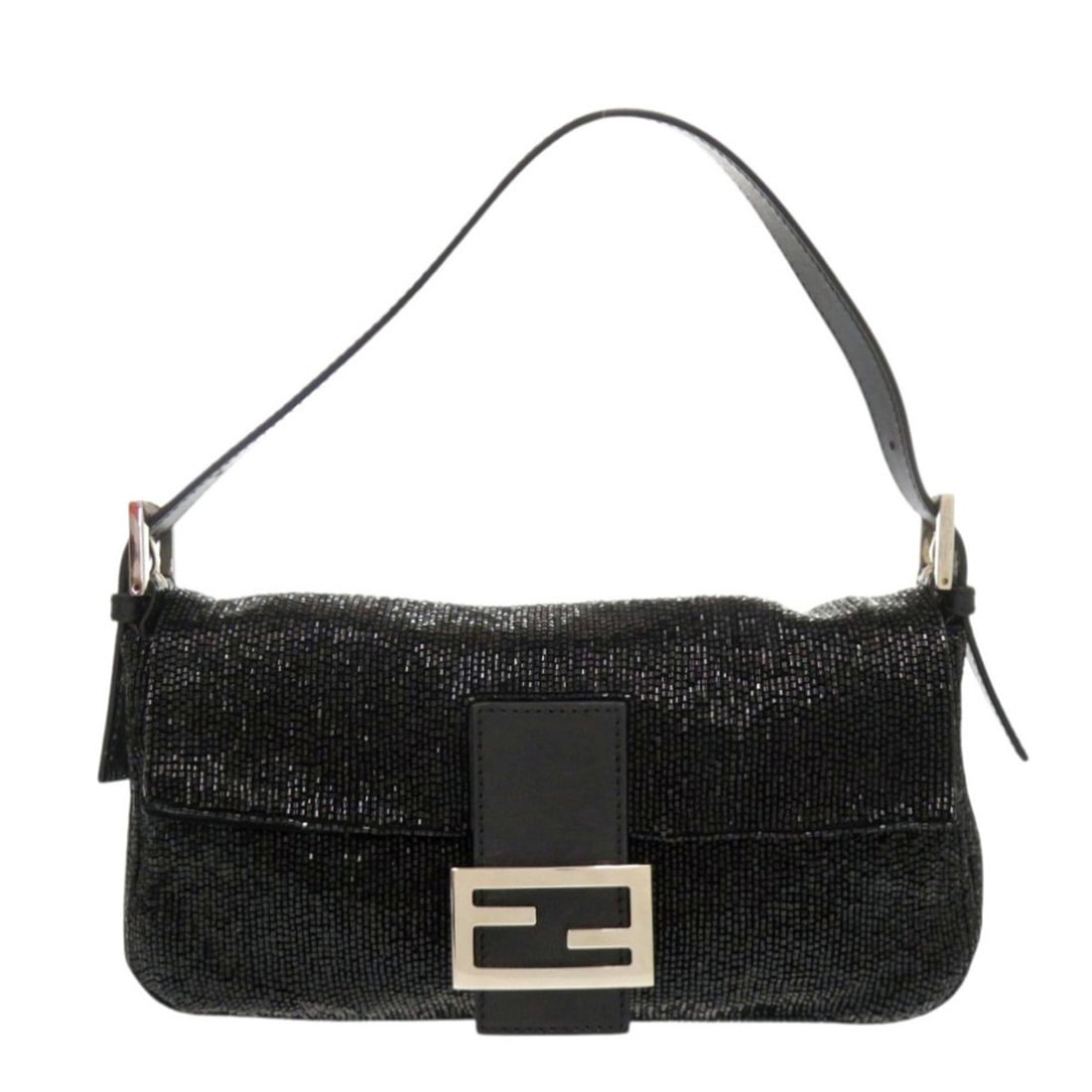 Excellent condition Fendi Mamma Bucket 8BR600 beaded leather black handbag 0444FENDI (1 of 9)
