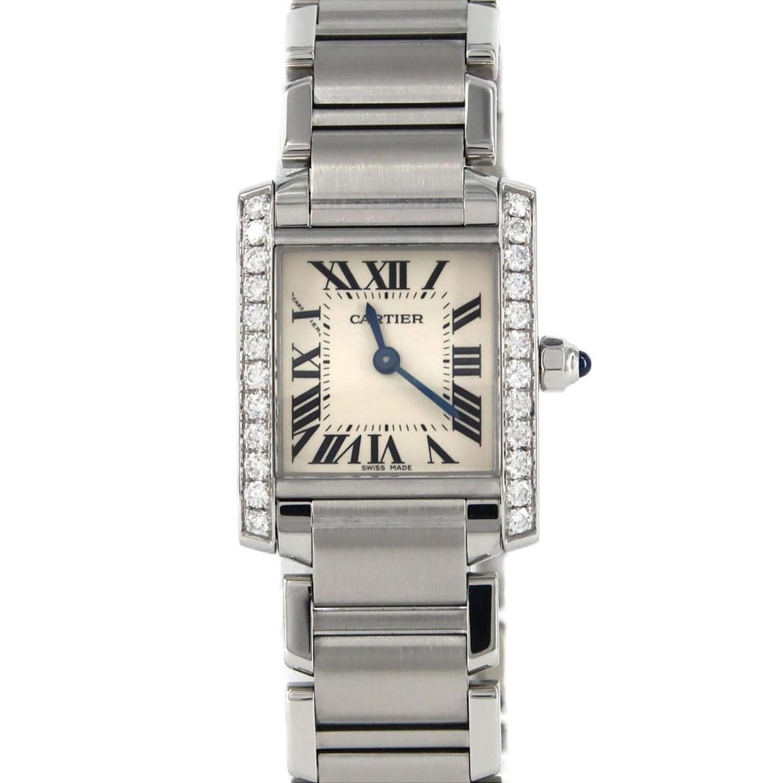 Cartier Tank Francaise SM D W4TA0008 SS Wristwatch Quartz: --- Catalog ---Category: SizeWrist Size: 15cm / 5.9''Case Diameter: 25mm / 0.98''Category: DesignType: WristwatchGender: Men,WomenDisplay: AnalogColor (Dial): SilverMaterial (Band): Stainless