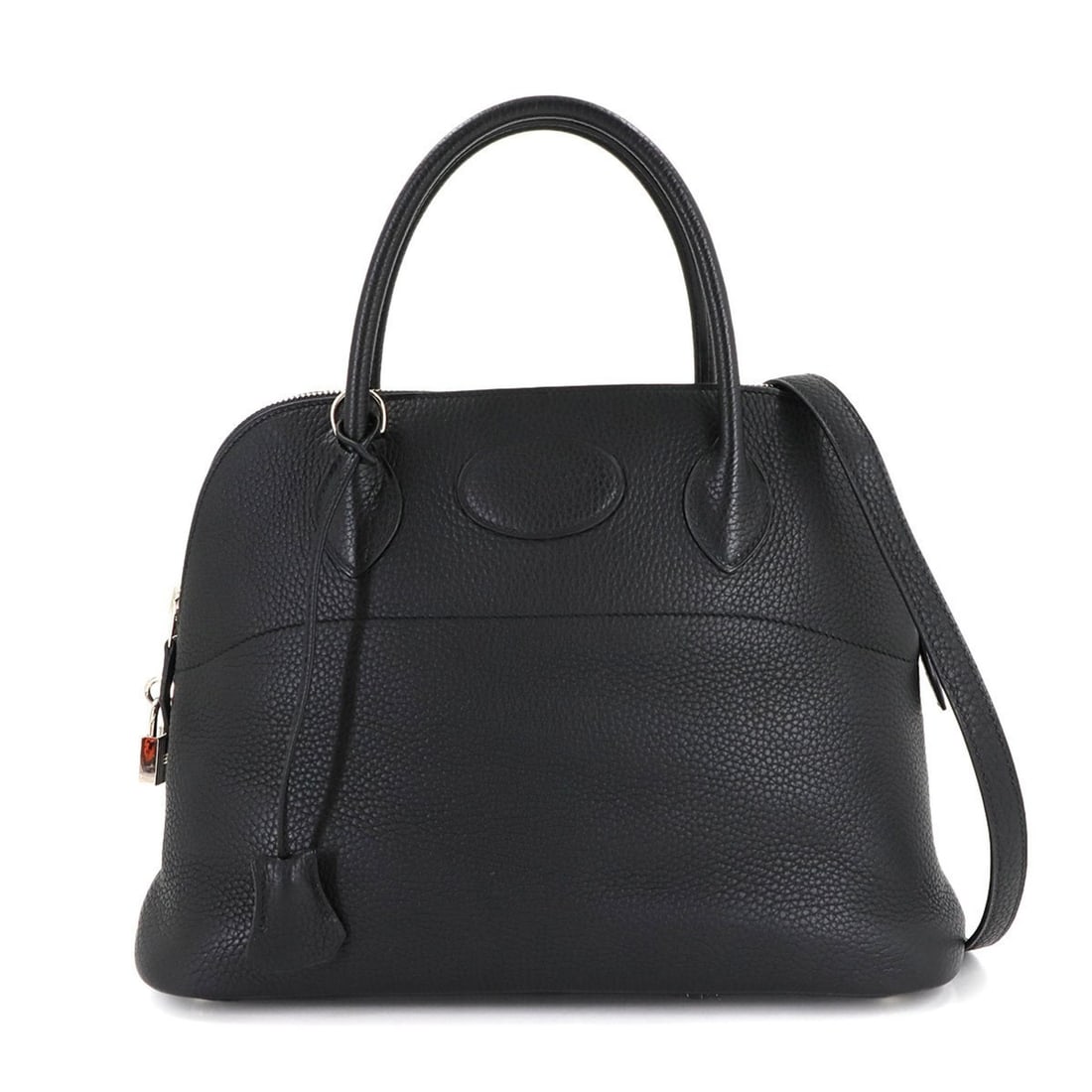 Hermes Hermès Bolide 31 2-way hand/shoulder bag in Taurillon Clemence leather, black with a "J": --- Catalog ---Category: SizeSize (HxWxD): 24cm x 31cm x 11.5cm / 9.44'' x 12.2'' x 4.52''Category: DesignType: Handbag, Shoulder bagColor: BlackGender: WomenMaterial: Taurillon clemence leather Categ