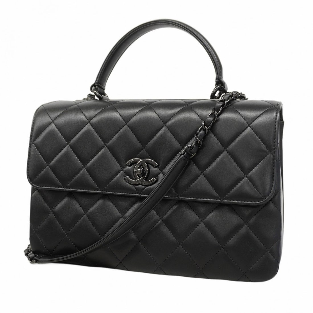 Chanel Handbag Matelasse Trendy CC Lambskin Black Chain Ladies (1 of 10)