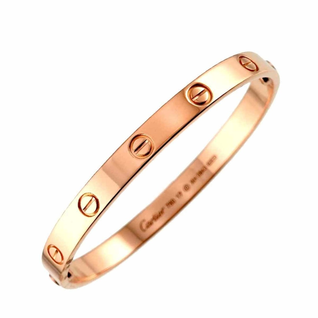 Cartier Love Bracelet #17 K18 PG Pink Gold 750 Bangle: --- Catalog ---Category: SizeLength: 16cm / 6.29''Category: DesignType: Charm braceletColor: Pink goldGender: WomenMaterial: Pink gold (18K)Category: GeneralBrand: Cartier--- Item List ---Section: Con