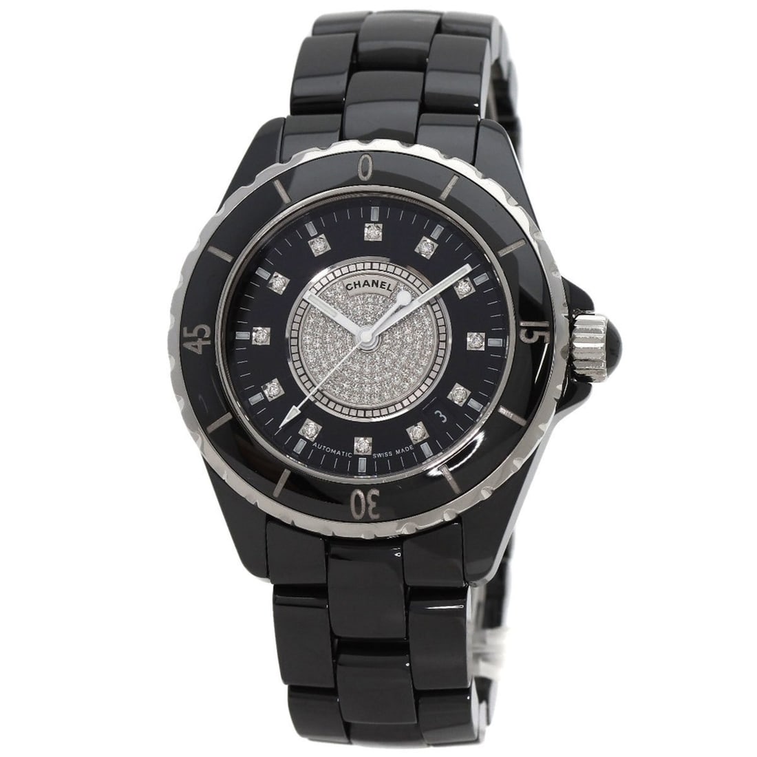 Chanel H1757 J12 38mm 12P Center Diamond Wristwatch Ceramic Men's CHANEL (1 of 11)