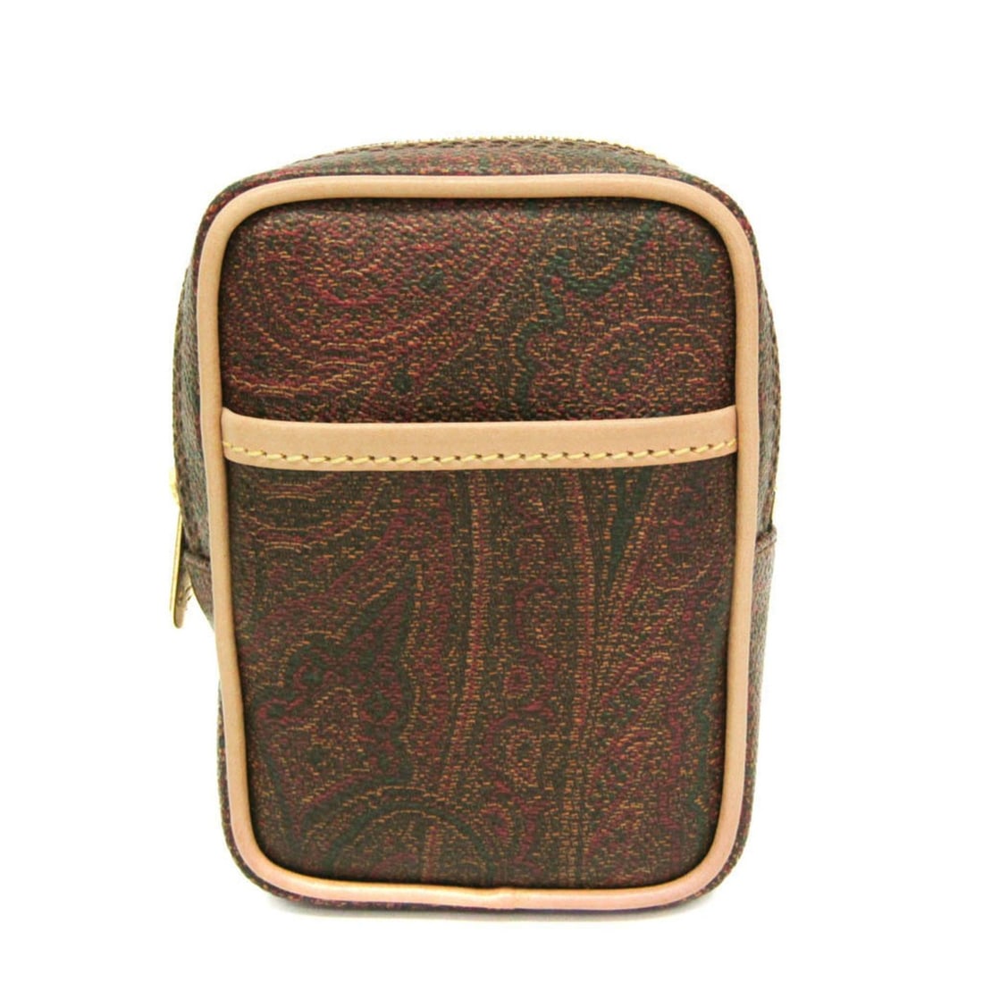 Etro Paisley Pattern Mini Pouch Men,Women PVC,Leather Pouch Light Brown,Wine (1 of 10)