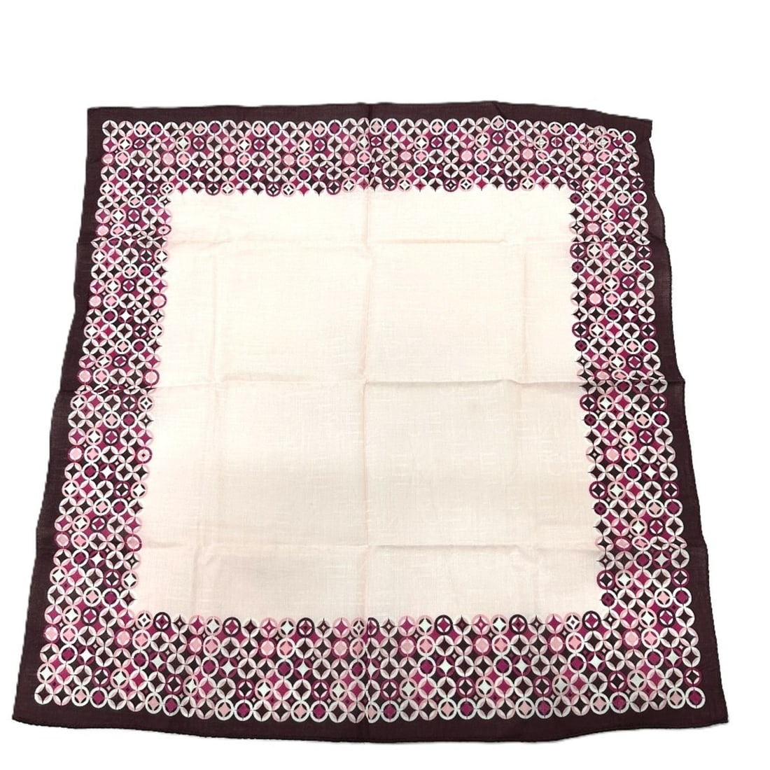 CELINE Logo Handkerchief Scarf Cotton Women's Wine Red (1 of 13)