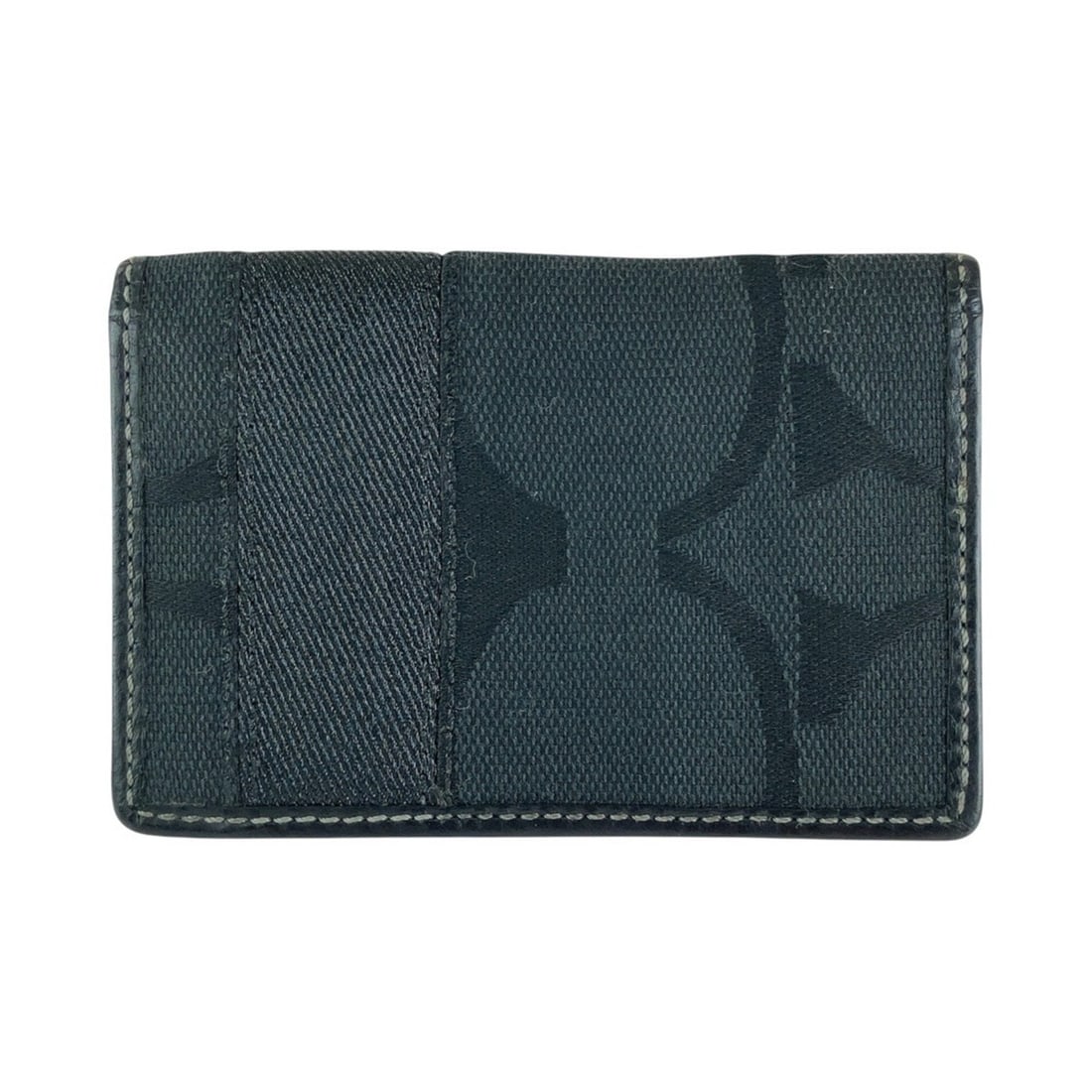 COACH Signature Black Canvas Leather Business Card Holder for Men (1 of 10)