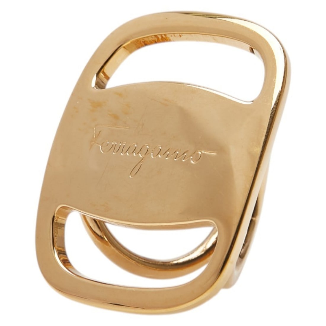 Salvatore Ferragamo Vara Scarf Ring, Gold Plated, Women's (1 of 10)