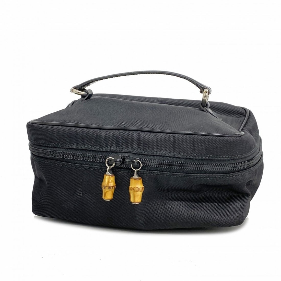 Gucci Vanity Bag Bamboo 032 1956 0150 Nylon Black Women's (1 of 9)